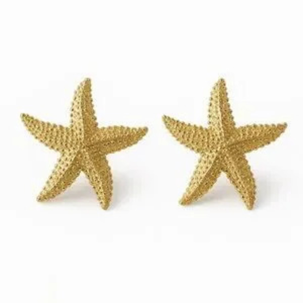 ?? Gold Starfish Statement Earrings | Beach Glam Jewelry ?